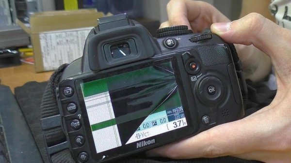 Разбита матрица дисплея / Замена дисплея. Зеркальная фотокамера Nikon D3100