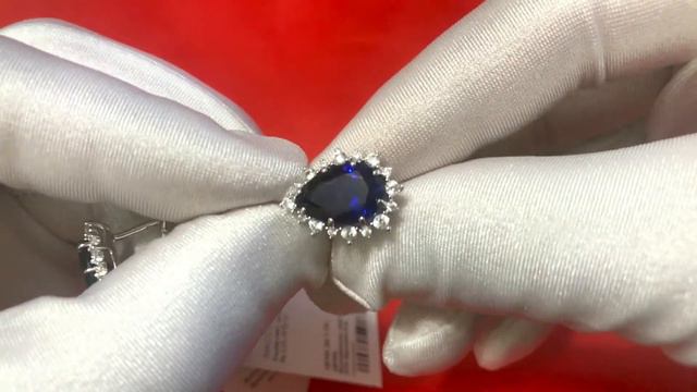 Серьги из серебра с сапфирами 88020018 смотреть онлайн