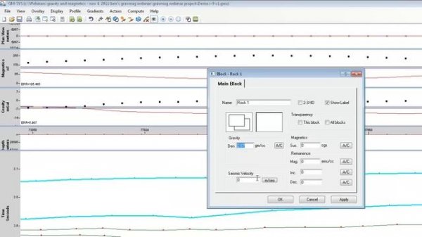 Geosoft GM-SYS Profile Gravity and Magnetic Modelling software