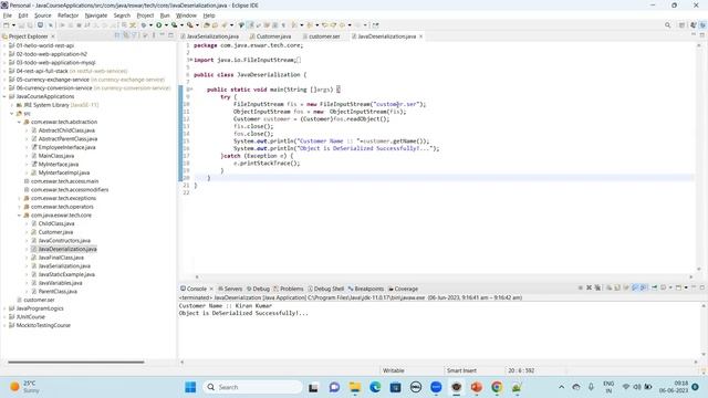 Java Serialization and Deserialization смотреть онлайн
