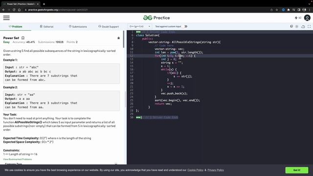 Find all possible subsequence of a string | Power Set смотреть онлайн