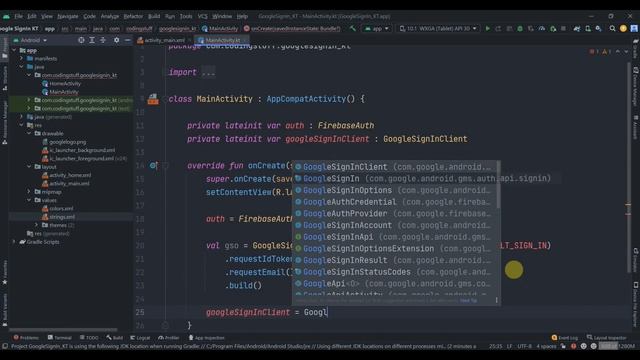 Google Sign In using Firebase in Kotlin (Android Studio 2022) #androidstudio смотреть онлайн