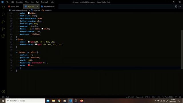 Make a cool button glitch effect on hover using HTML and CSS смотреть онлайн