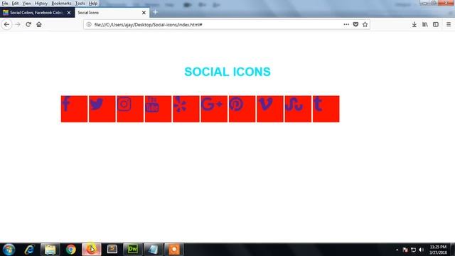 Social Icons with Font awesome html and css смотреть онлайн