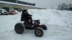 Первый выезд на самодельном минитрактор с вариатором сафари.
