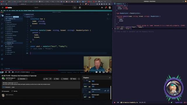 Watch Me Code: Learning TypeScript - Readonly And Immutability смотреть онлайн