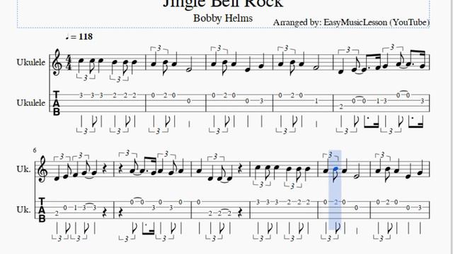 Ukulele Tab: How to play Jingle Bell Rock by Bobby Helms смотреть онлайн