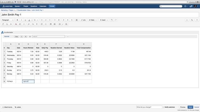 Excellentable For Confluence Video