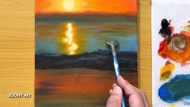 Painting a Sunset View in Crystal Ball / Acrylic Painting смотреть онлайн