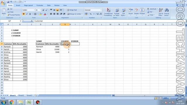 Microsoft Excel Formula | SUM IF, COUNT IF, IF ERROR | Kannada | смотреть онлайн