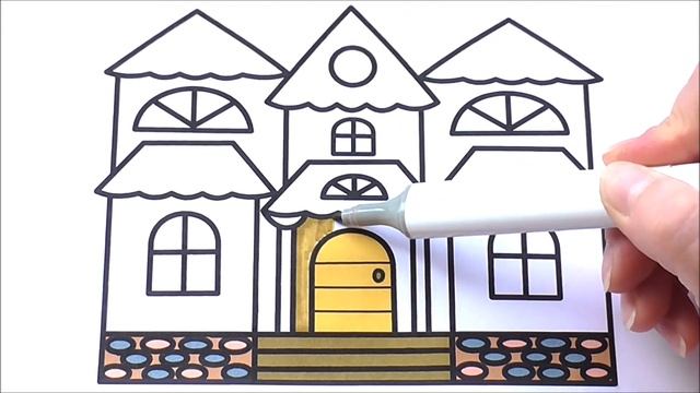 Рисуем ДОМИК Раскраски Для Малышей // Draw the HOUSE Coloring For Kids // Рисуем Раскраски смотреть онлайн