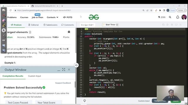 DAY 228 - K Largest Elements | Heaps| JAVA | C++ | GFG POTD 13 June смотреть онлайн