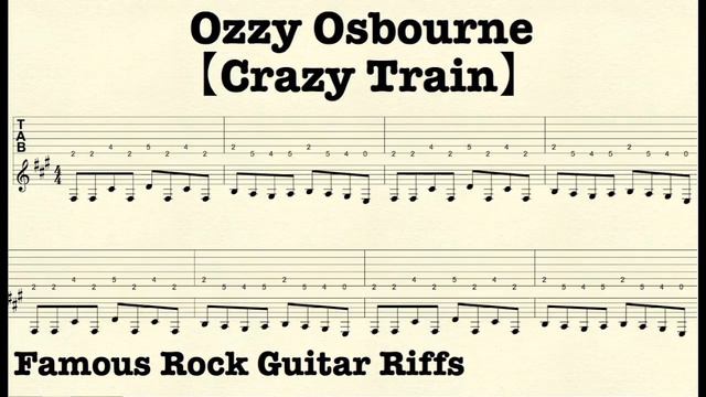 Famous Rock Guitar Riffs with TABs【Crazy Train】OzzyOsbourne смотреть онлайн
