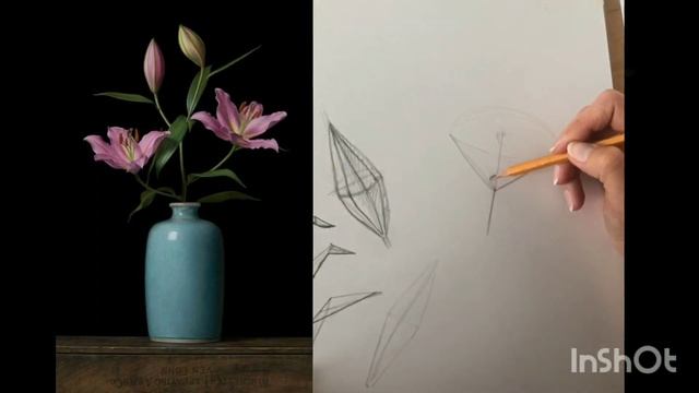 "Лилия на черном фоне" часть1. Построение смотреть онлайн