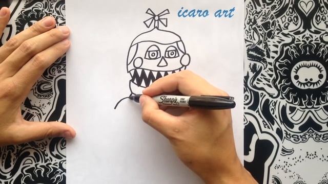 Como dibujar a nightmare ballon boy | how to draw nightmare balloon boy смотреть онлайн