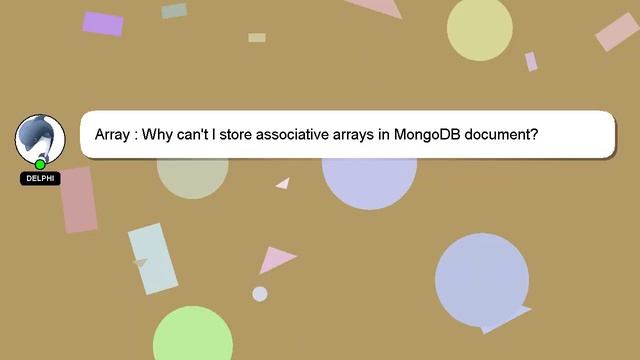 Array : Why can't I store associative arrays in MongoDB document? смотреть онлайн