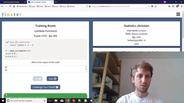 Let's Play Finxter - The Lambda Function in Python смотреть онлайн