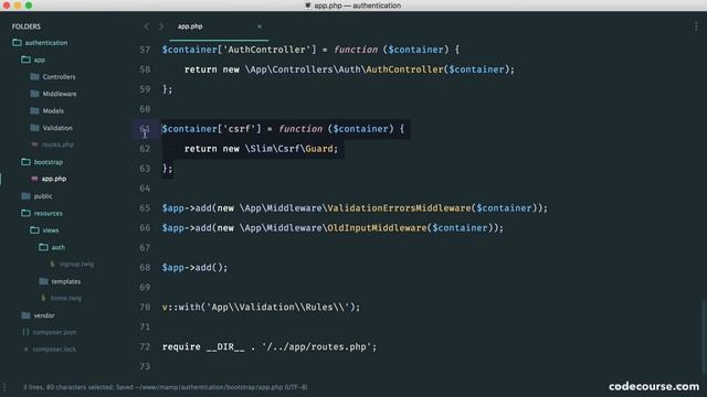 Authentication with Slim 3: Installing Slim CSRF package (15/29) смотреть онлайн