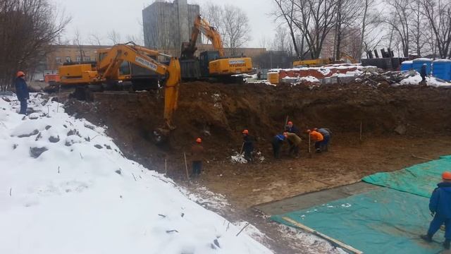 Разработка котлована г. Долгопрудный смотреть онлайн