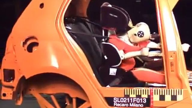 Краш тест детских автокресел 2013 ADAC. Recaro Milano (лобовой удар). смотреть онлайн