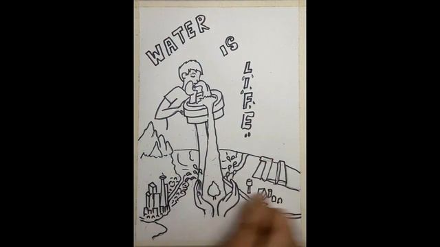 How To Draw SAVE WATER SAVE LIFE Poster Drawing In Easy Way Step By Step I Drawing of WATER IS LIFE смотреть онлайн