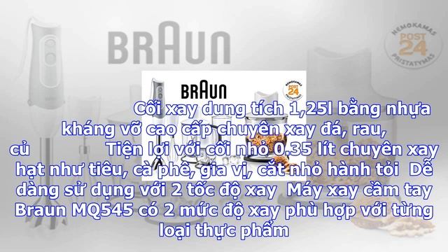 Máy xay sinh tố braun mq545 chính hãng đức, bảo hành 24 tháng смотреть онлайн
