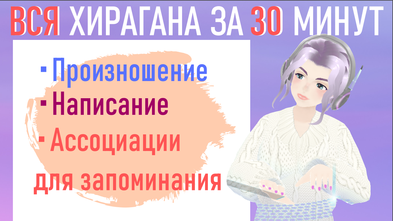 Японская слоговая азбука Хирагана за 30 минут
