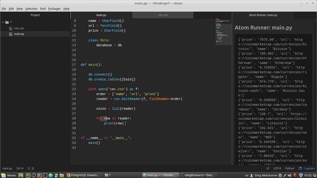 7 Сохранение данных в БД Postgresql с помощью ОРМ peewee 720p via Skyload смотреть онлайн