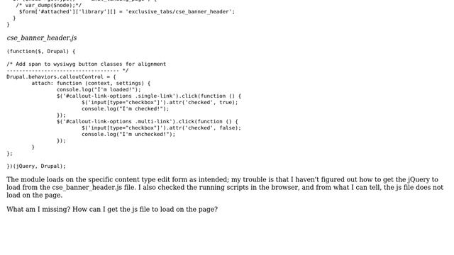 Drupal: How can I load custom module JavaScript on content type edit form? смотреть онлайн