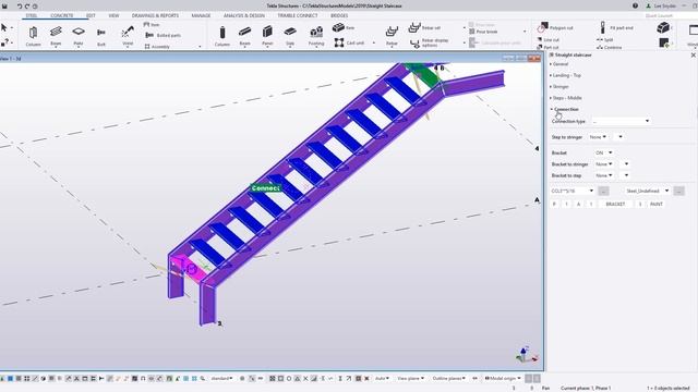Straight Staircase in Tekla Structures смотреть онлайн