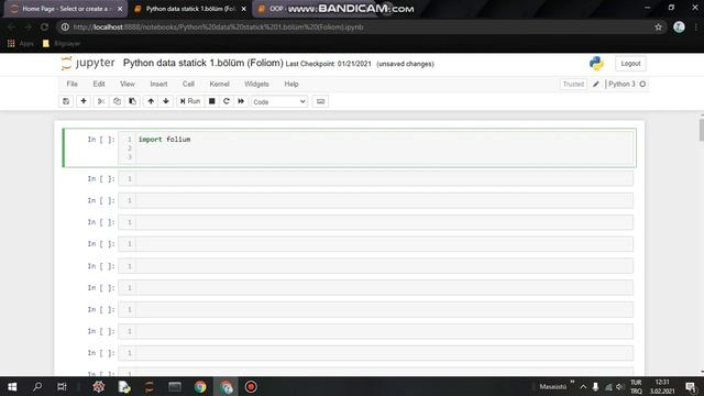 Windows 10 , Python , Make a location on world with map cordinates . (İnstall folium module) смотреть онлайн