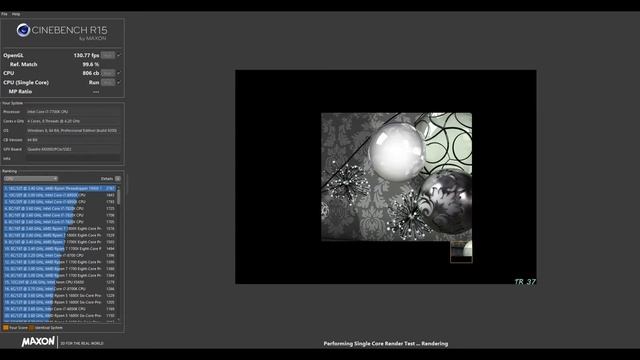 Intel Core i7 7700K & PNY Nvidia Quadro M2000 Cinebench R15 test смотреть онлайн