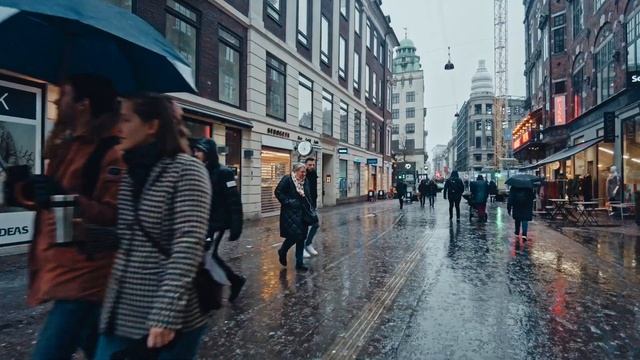 Copenhagen, Denmark ?? Walking In HEAVY Rain At Strøget Walking Tour 4k February 2022