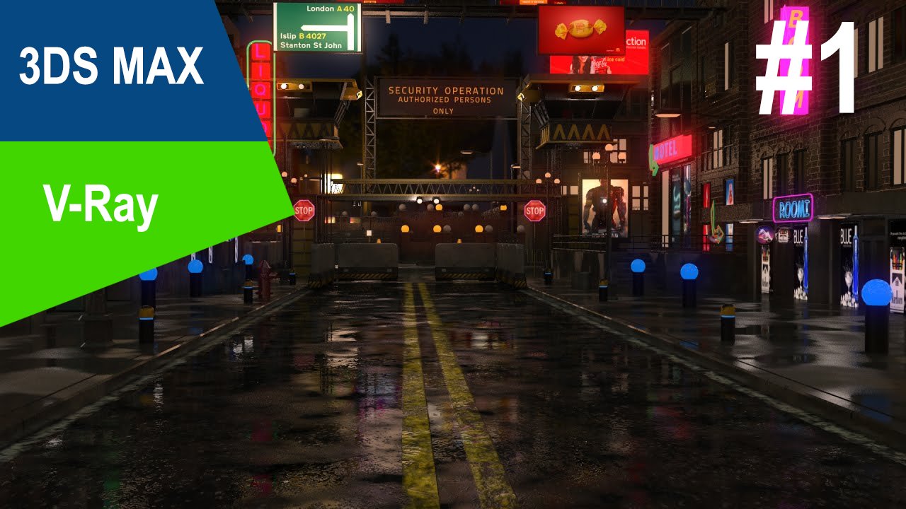 3DS Max/V-Ray - Ночная улица #1 смотреть онлайн