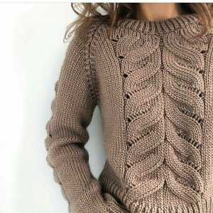 Вязаные модели, которые бьют рекорды по популярности. Имитация кос. Узор "Азиатский колосок"