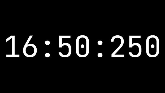 Countdown timer 34 minutes, 13 seconds [34:13:000] - White on black with milliseconds смотреть онлайн