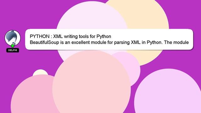 PYTHON : XML writing tools for Python смотреть онлайн