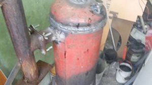 Новая печь на отработке из газового баллона.