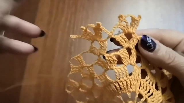 Салфетка ажурная, из мотивов, с бусинами. Салфетка для начинающих. Схема салфетки. 1Часть. смотреть онлайн