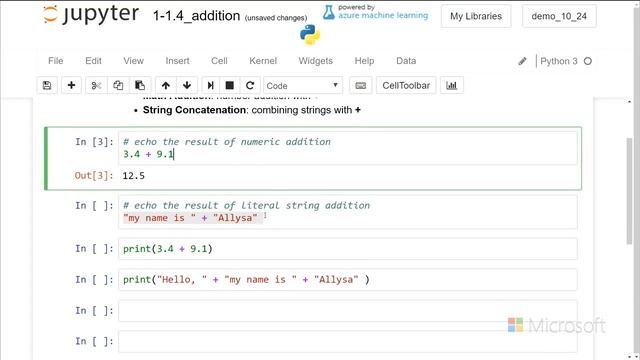 Addition with numbers and strings - Introduction to Python: Absolute Beginner Module 1 Video 10 смотреть онлайн