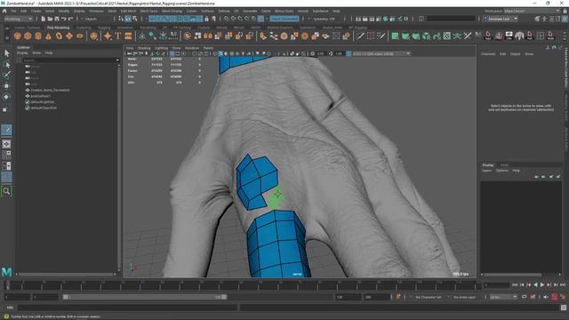 14. Zombie Hand Retopology