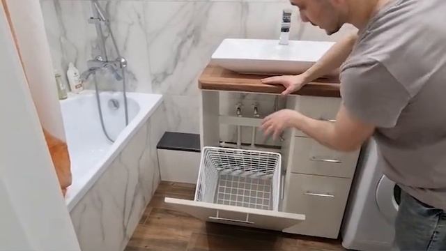 Тумба с ящиками в ванную на Звёздном переулке, д. Глазково/Мебель на заказ в Твери/TverMebelS смотреть онлайн