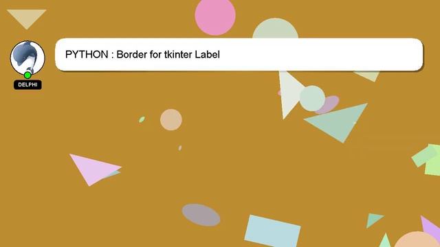 PYTHON : Border for tkinter Label смотреть онлайн
