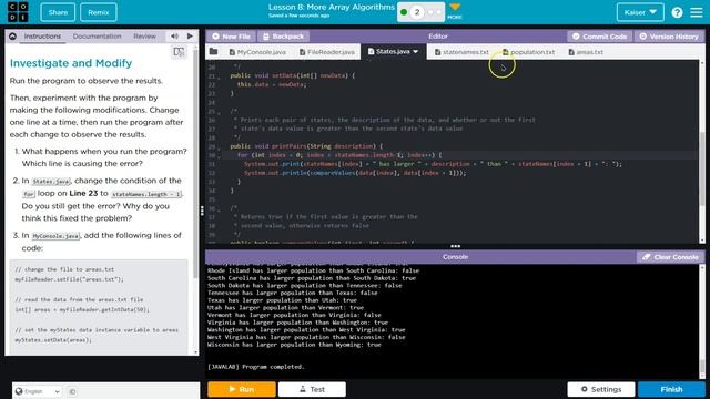 Code.org Lesson 8.2 More Array Algorithms | Tutorial with Answers | Computer Science A Unit 3 смотреть онлайн
