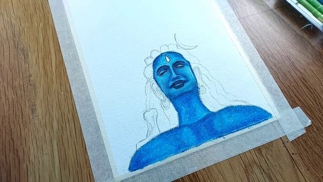 Lord Shiva Drawing using Oil Pastels step by step tutorial for beginners смотреть онлайн