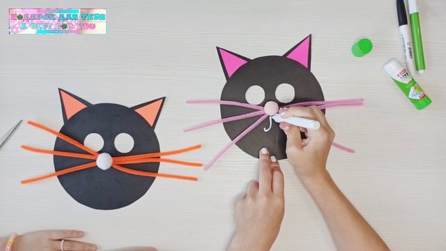 Забавные котики с усами из синельной проволоки// DIY cat from pipe cleaners смотреть онлайн