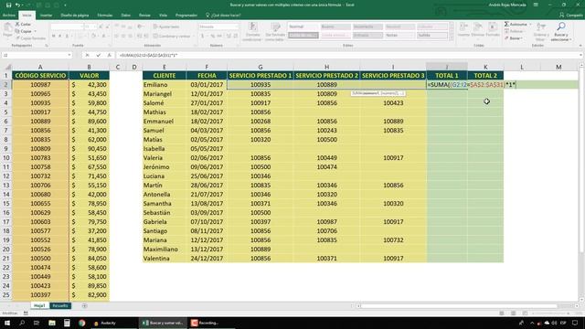 Buscar y sumar valores con múltiples criterios con una única fórmula смотреть онлайн