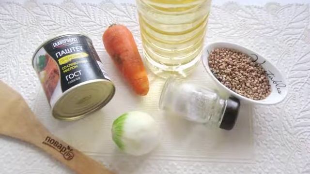 Гречневая каша с паштетом