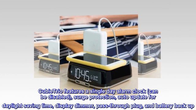 Brandstand | CubieTrio | User Friendly & Convenient Charging Alarm Clock| Qi Wireless Charger