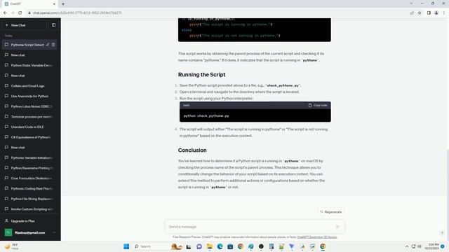 Determine if a script is running in pythonw смотреть онлайн